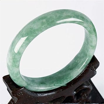 Natural White Green Jade Bangle Bracelet Chinese Hand-Carved Fashion Charm Jewelry Accessories Amulet Gifts Men Women Gem Color 52mm