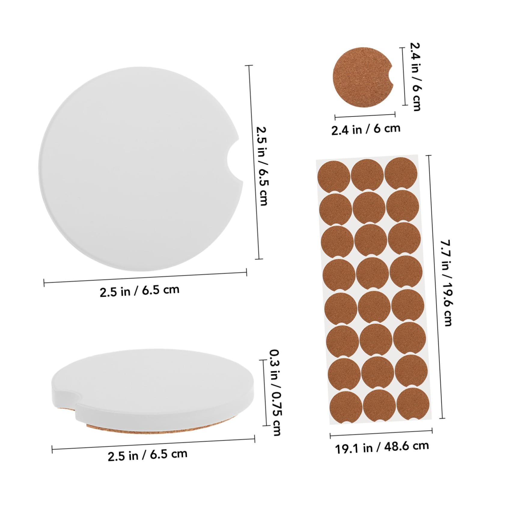 IMIKEYA 24pcs Car Blank Sublimation Fit Cup Holders Easy to Clean for Crafts and Personalization Absorbent and