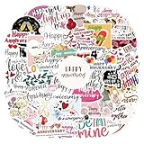 50pcs Anniversary Stickers for Adults, Happy Anniversary Quote Stickers for Helmet Tool Box Truck Vehicles Laptop Notebook Skateboard Motorcycle Bike Water Bottles (Anniversary)