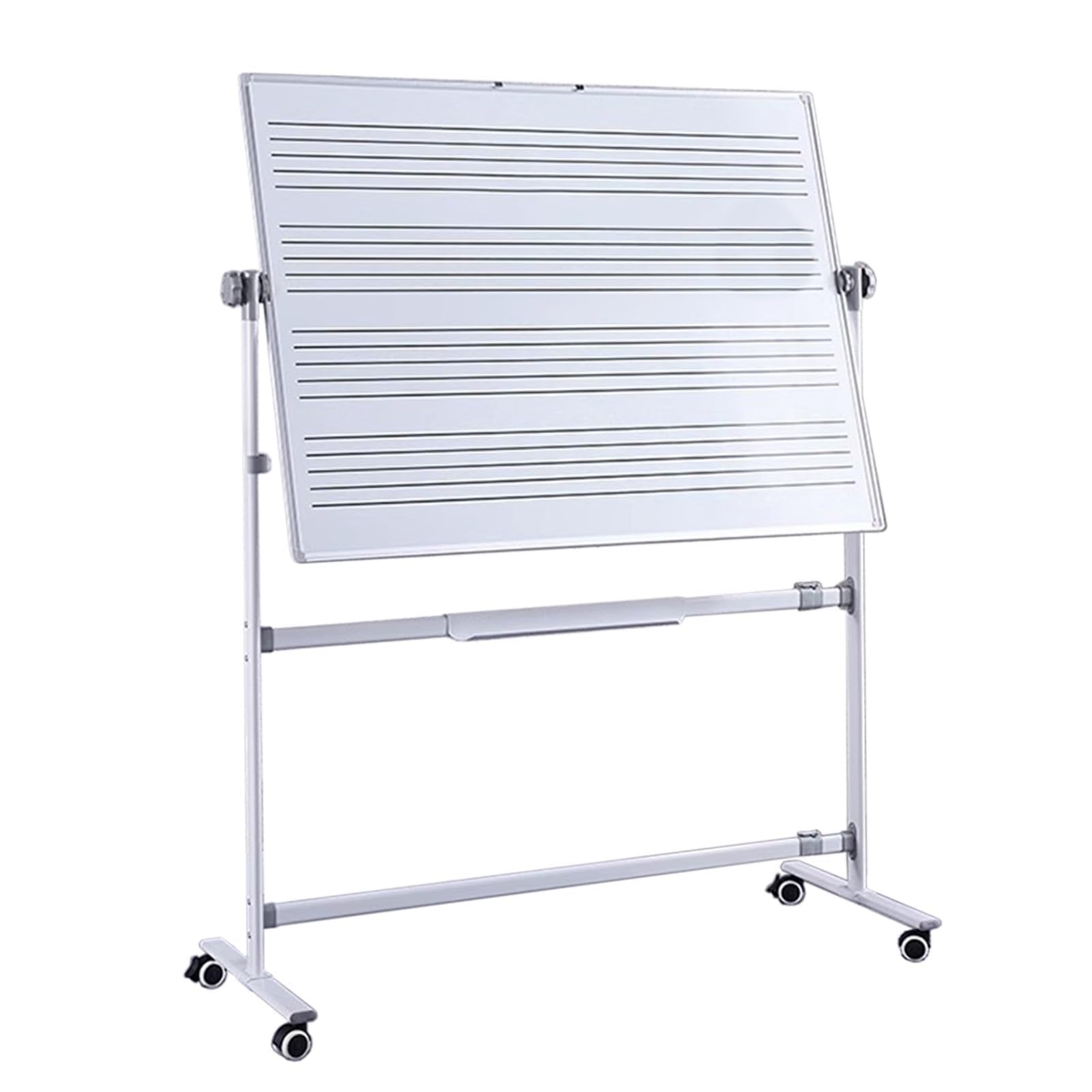 Doppelseitige, magnetische, trocken abwischbare Tafel auf Rädern, Musikpersonal, Whiteboard für Schulmusiker, perfekt für Unterricht, Praxis und Heimgebrauch, tragbar und vielseitig