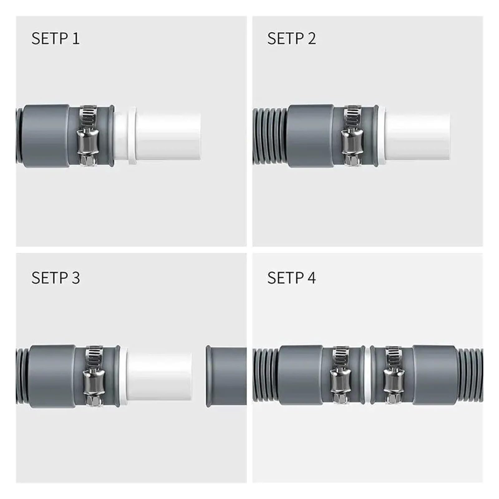 Kit De Tubo De Extensión De Manguera De Desagüe for Lavadora Y Lavavajillas Gris(2m)