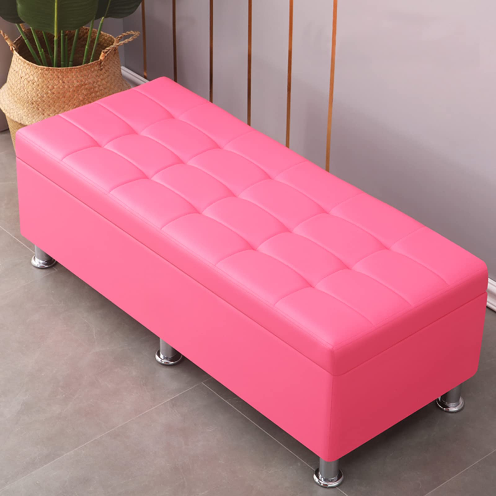 Repose-pieds rectangulaire haut de gamme capitonné pour salon moderne