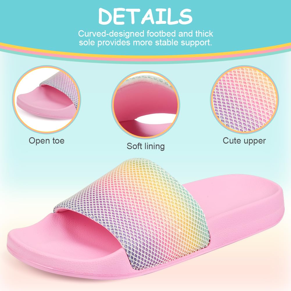 AOOWU Chanclas Niña, Zapatos de Ducha Niña, Playa Piscina Verano Zapatos, Baño Sandalias para Piscina, Ligero Antideslizante Sandalias para Playa y Baño, Sandalias Ni Niña para Tamaño 30-31