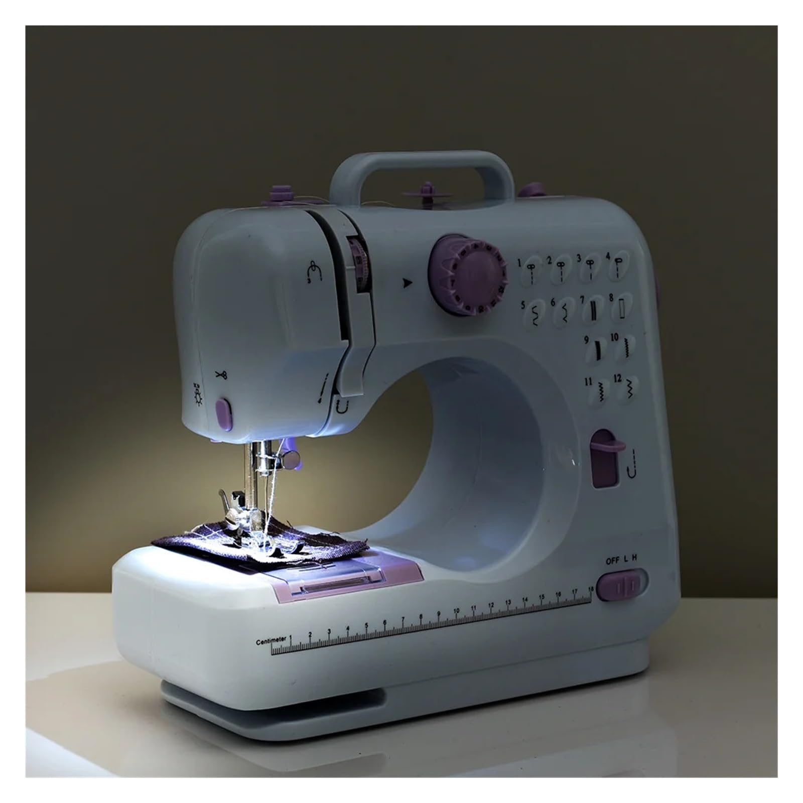 Máquina de Coser portátil Mini eléctrica para Manualidades domésticas, Remiendo y overlock, 12 Puntadas, Pedal, para Principiantes, con prensatelas, portátil y Flexible.