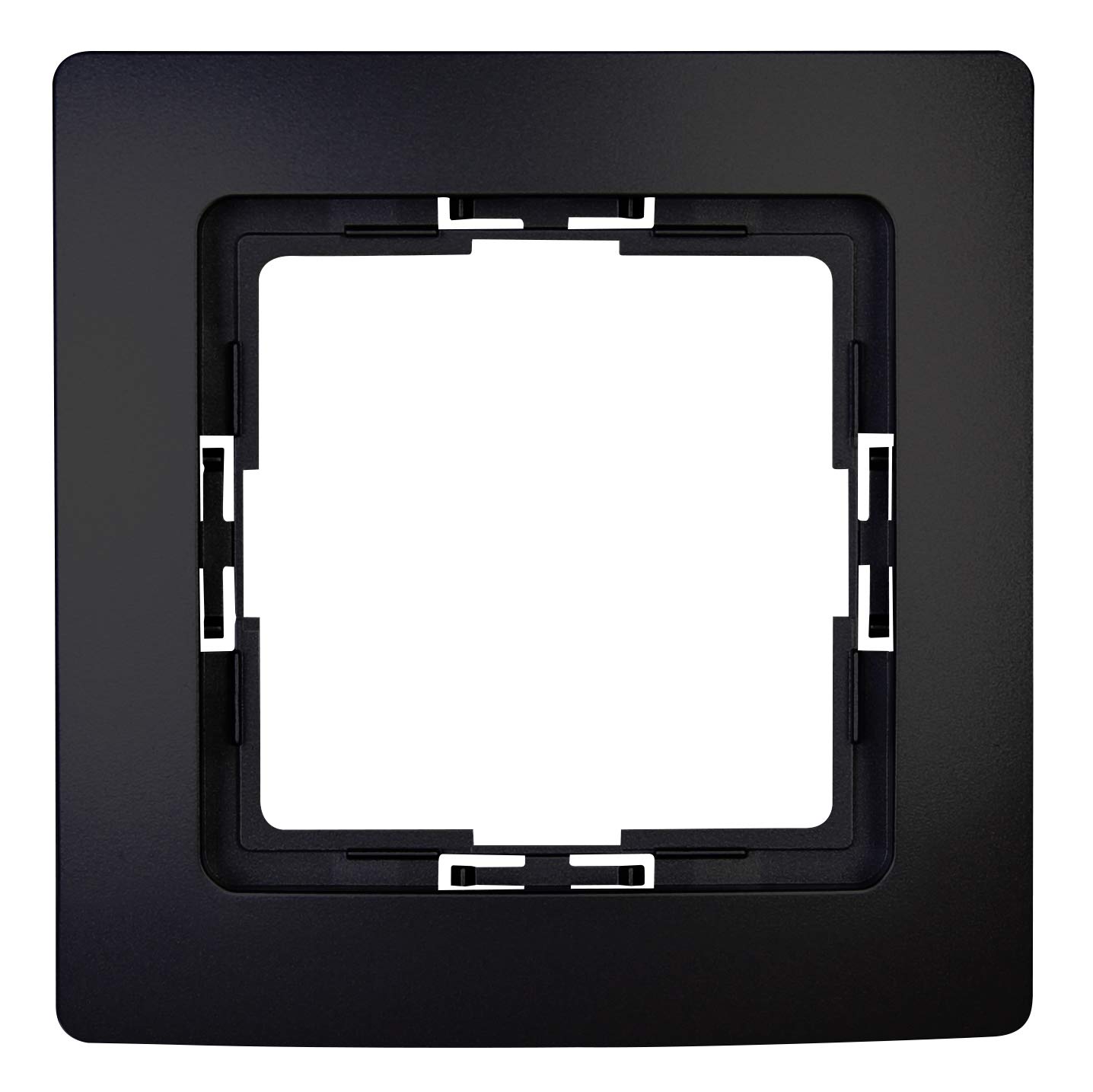 Kopp Paris 1-Way Cover Frame in Matt Black, 83 x 83 x 9.5 mm, Frame for Sockets and Switches, Stylish Plastic Socket Frame, Light Switch Frame