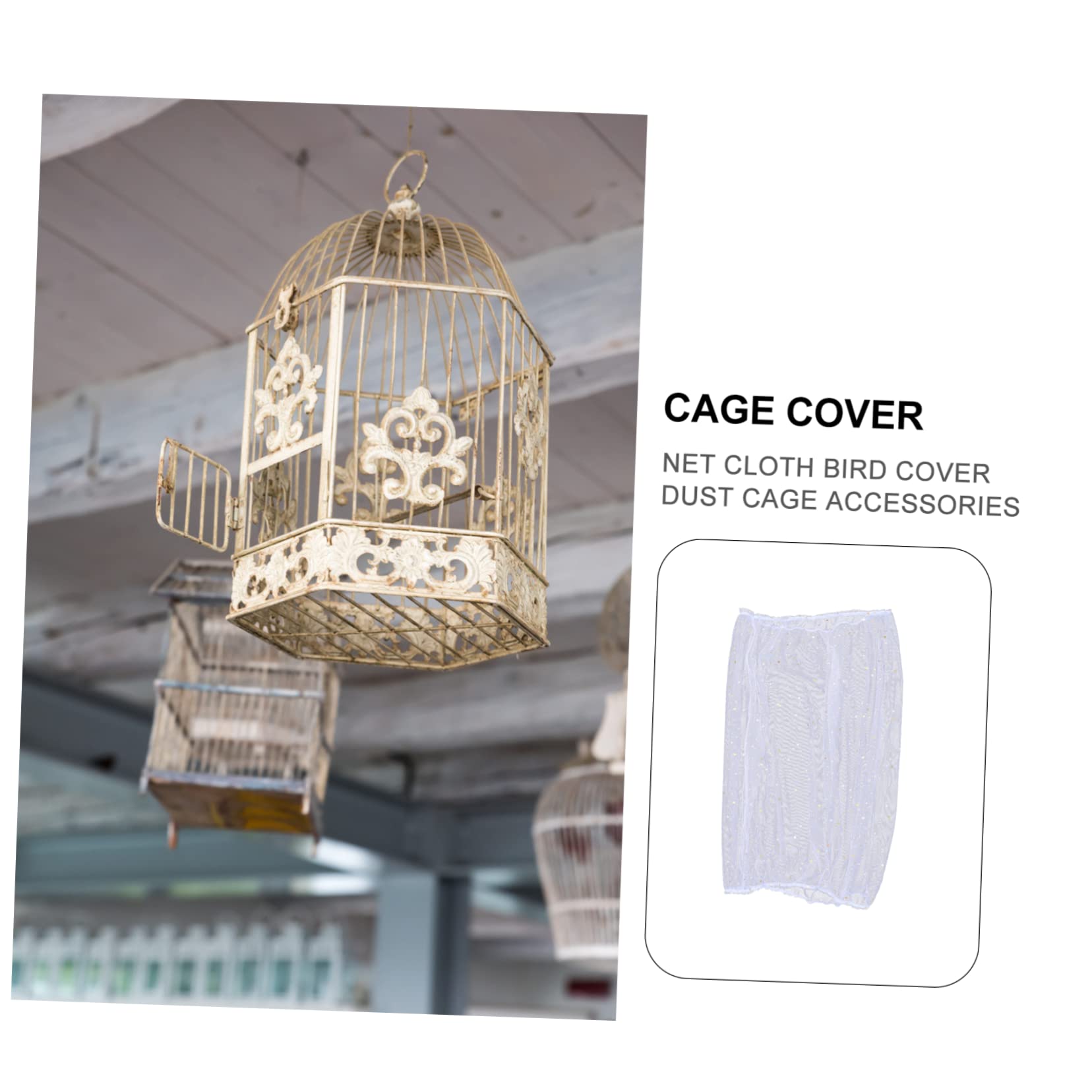 VANZACK 3piezas Cubierta De Jaula para Pájaros Malla Decorativa Elástica para Protección y Prevención De Salpicaduras Accesorio para Jaulas De Mascotas