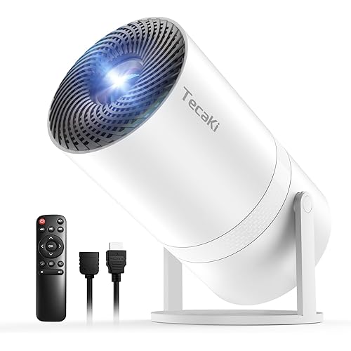 Mini Portable Projector with WiFi and Bluetooth,Support Movie Projector 1080P HD,Auto Keystone Correction,180° Rotatable,Compatible with TV Stick, HDMI, USB, Smartphone, Laptop (White 1)