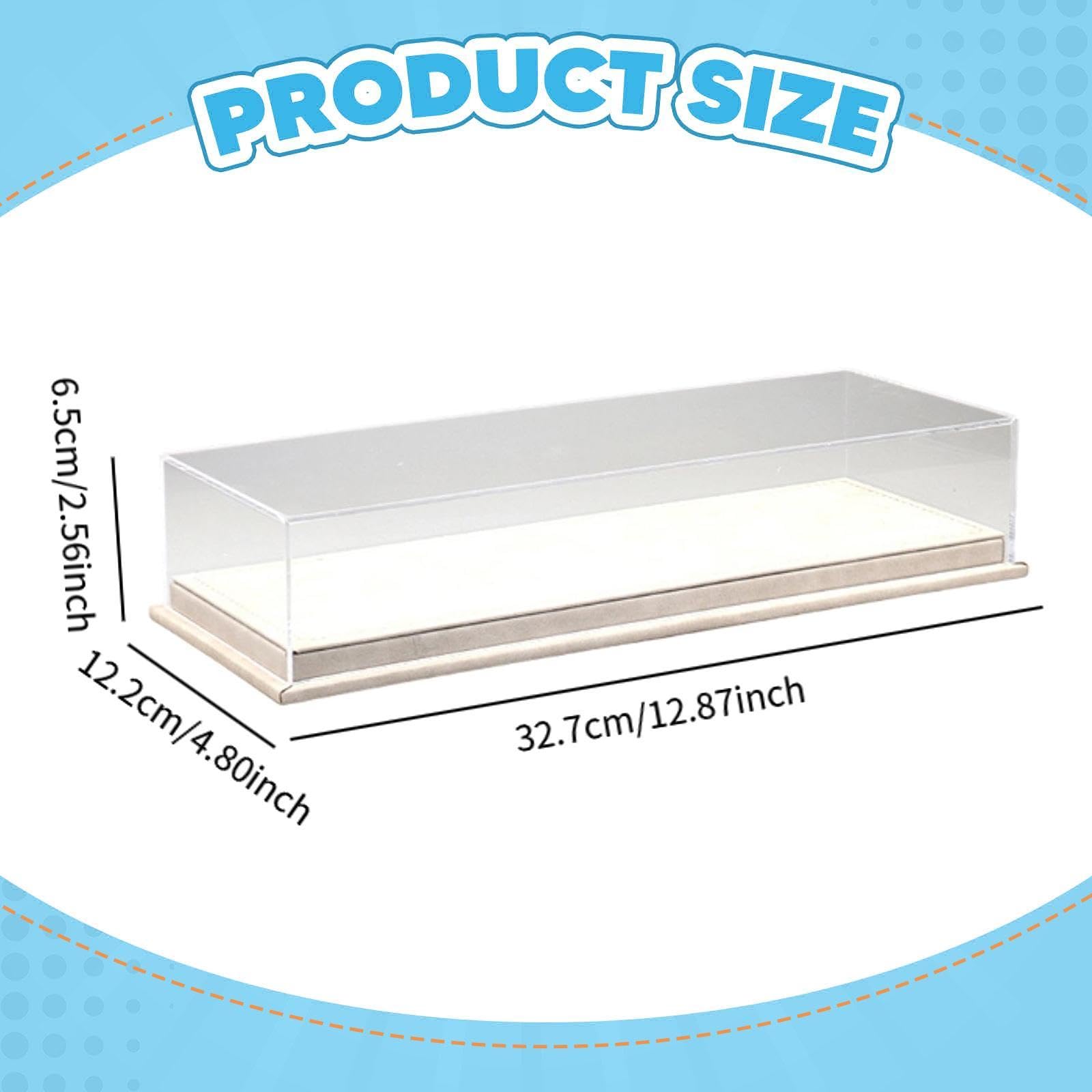 Acryl Vitrine für Modellautos Im Maßstab 1:64, Tischvitrine, Transparente Aufbewahrungsbox für Sammlerstücke Und Spielzeugautos, Beige