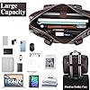BAGZY Laptop Bag for Men Leather 15.6 Inch Laptop Briefcase Laptop Case Gifts for Men Laptop Messenger Shoulder Bag for PC Laptop Business Handbag Document Bag for Office Business College (Coffee) #3
