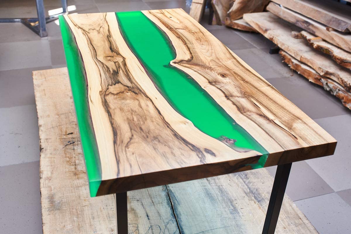 Resin Pro ® RESINA EPOSSIDICA EPOXYTABLE FIVE 9 KG: Ideale per tavoli in resina e colate fino a 5cm di spessore - Atossica - Guanti in Omaggio – Assistenza Tecnica in italiano - 100% Made in Italy