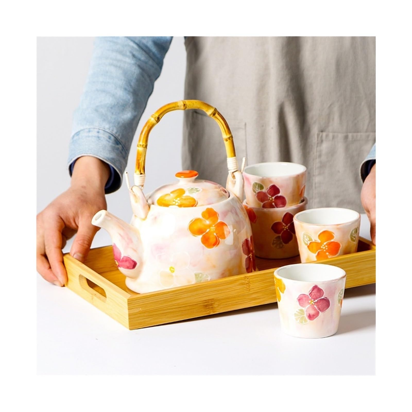 Dzban Czajnik ceramiczny, czajnik na kierownicę, czajniczek podwieczorek, zestaw do filiżanki herbaty, wielofunkcyjny użytku domowego, elegancki