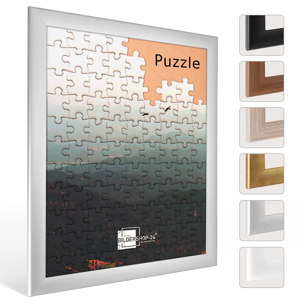 Marco de fotos para puzzle, aprox. 500-1000 piezas, 48 x 68 cm, aluminio pulido, antirreflectante.
