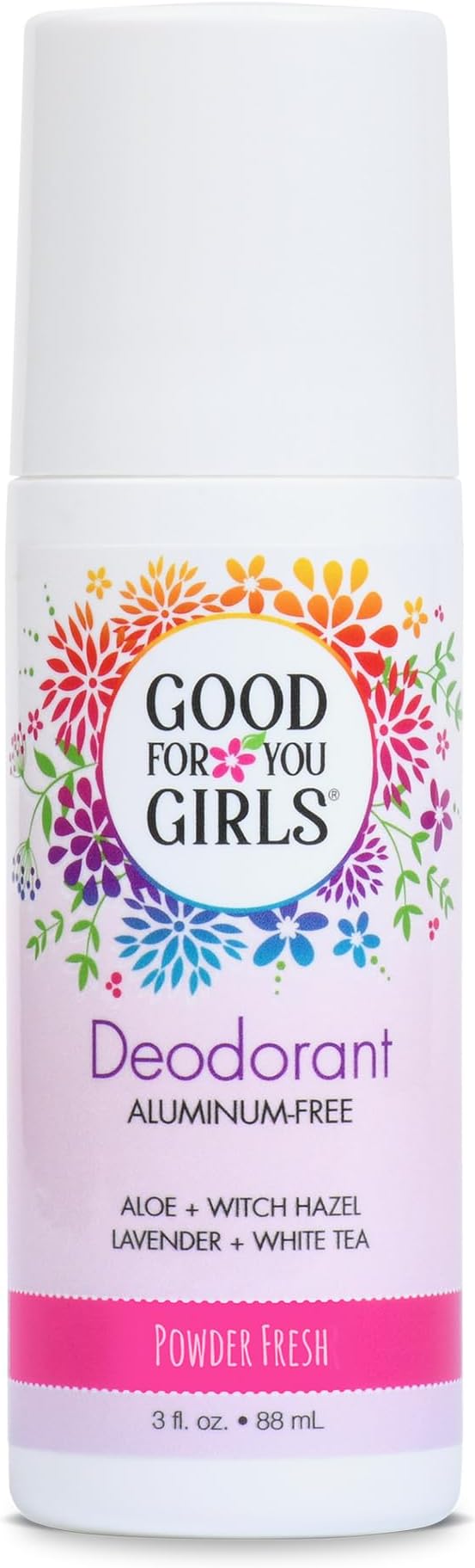 Good For You Girls Aluminum-Free, Natural Deodorant for Kids, Pre teens, Teens, Safe & Effective Odor Control, Clear Roll-On, Natural Fragrance, Vegan, Made in USA | Soft Powder, 3 oz (Pack of 1)