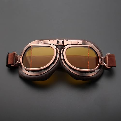 Miniatura 6 de MUXSAM Gafas vintage para motocicleta, ATV, motocross, motocross, carreras, equitación, todoterreno, gafas para adultos, hombres y mujeres (amarillo)