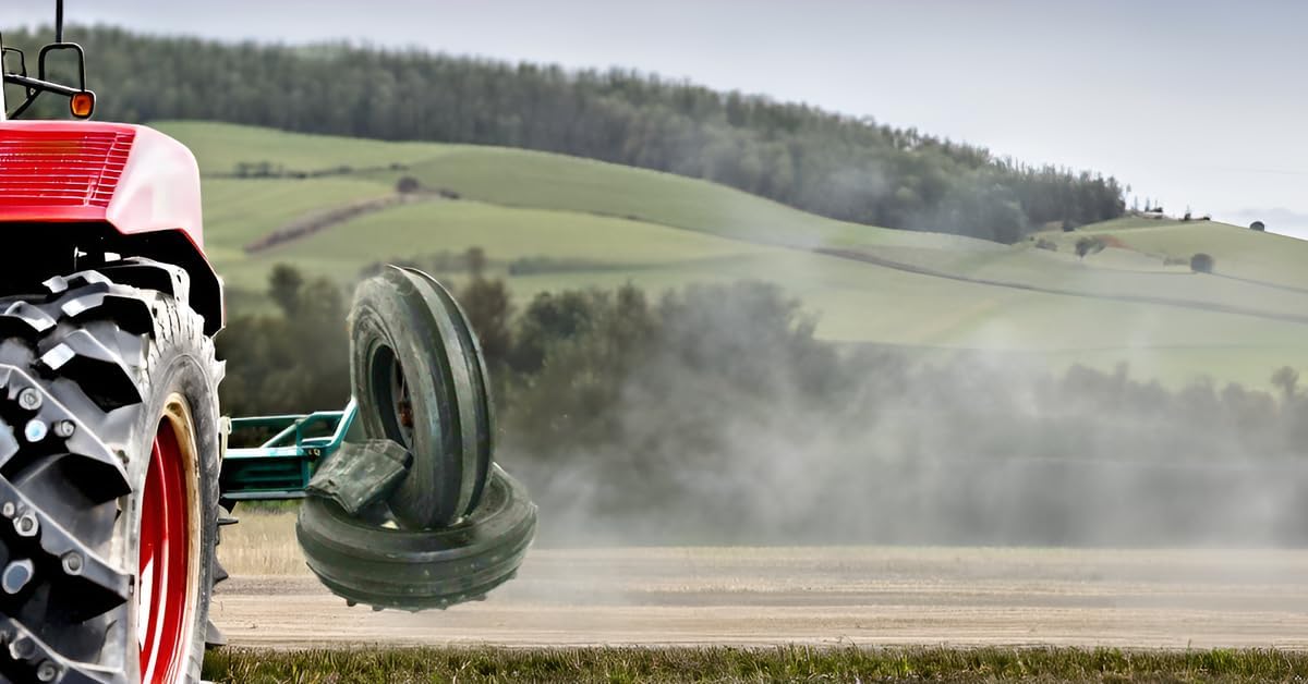 Two 5.00-15 Tri-Rib Front Tractor Tires Heavy Duty with Tubes F2 3-Rib 500x15, Wheels for Superior Control, Stability, and Performance in Farming Operations