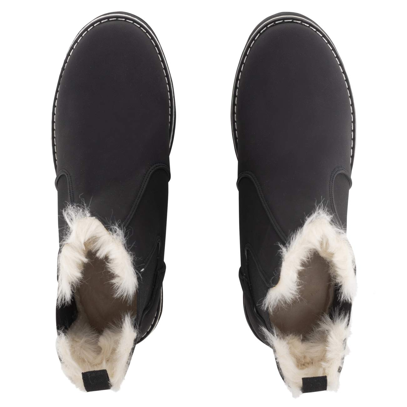 Polar Stivale Chelsea da donna in memory foam, in nabuk, impermeabile, in gomma, con suola cucita e foderata in pelliccia sintetica