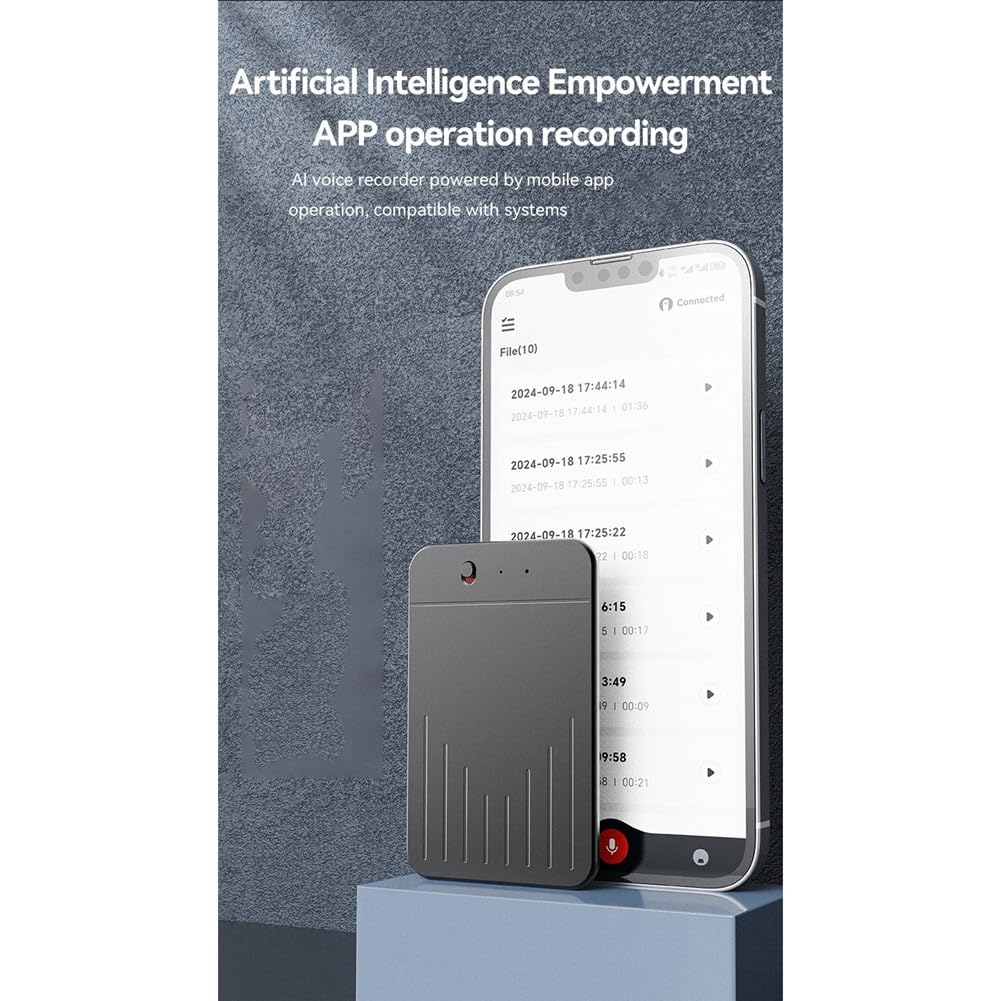 64 GB AI ChatGPT-4 Grabadora de Voz Inteligente Aplicación de Audio Grabación de Llamadas Telefónicas Transcripción Resumen de Voz A Texto Dispositivo