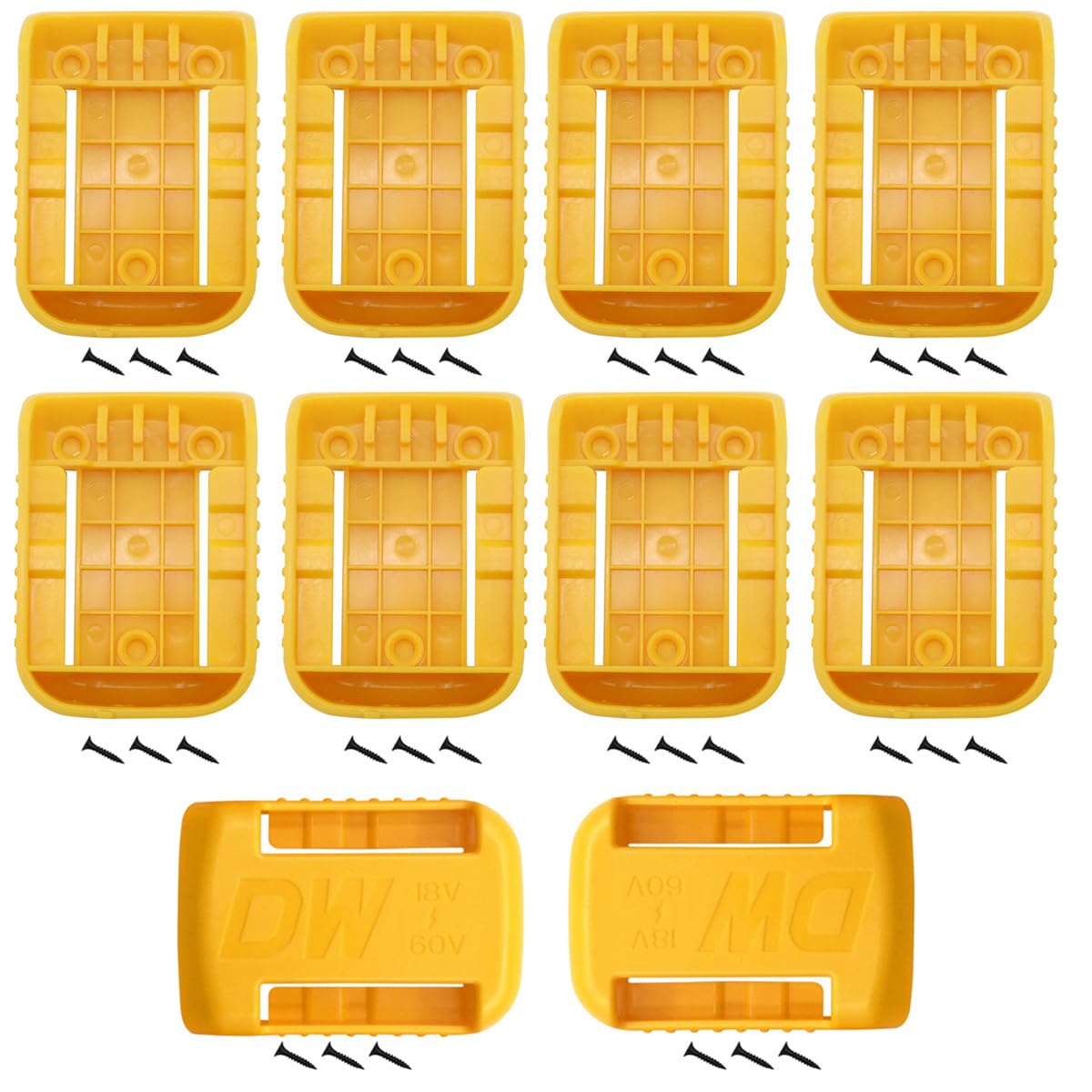 Meroukou 10 Pack Battery Holder Compatible with Dewalt Batteries 20V 60V Wall Mount Battery Storage Dock Holder Fit for DCB200 DCB203 DCB205 Batteries