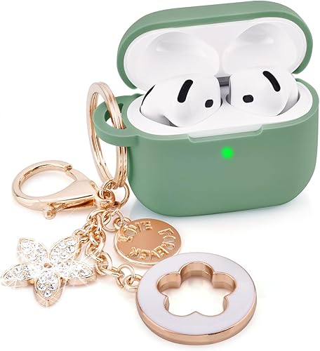 Miniatura 21 de Funda floral para Apple Airpods iPods 4, funda para mujer, VISOOM 2025 de silicona 3D Airpod iPod 4ª generación, fundas protectoras lindas con