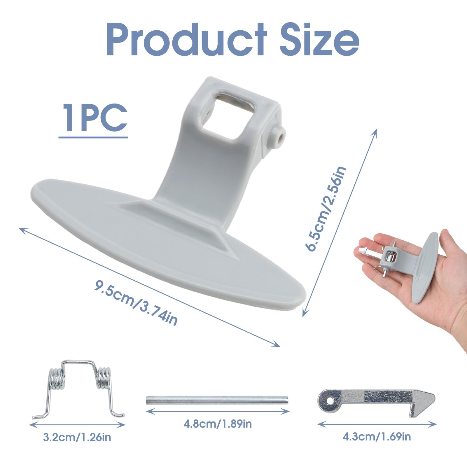 Maniglia Oblò Kit Completo Molla Gancio e Nasello per Lavatrice LG 3650EN3005A