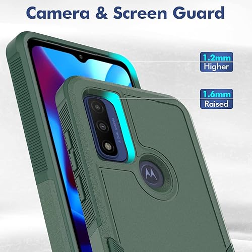 Miniatura 4 de Jeylly Funda para Motor G Power 2022, Moto G Play 2023 y 2 unidades Protector de pantalla de cristal, resistente a prueba de golpes, cuerpo