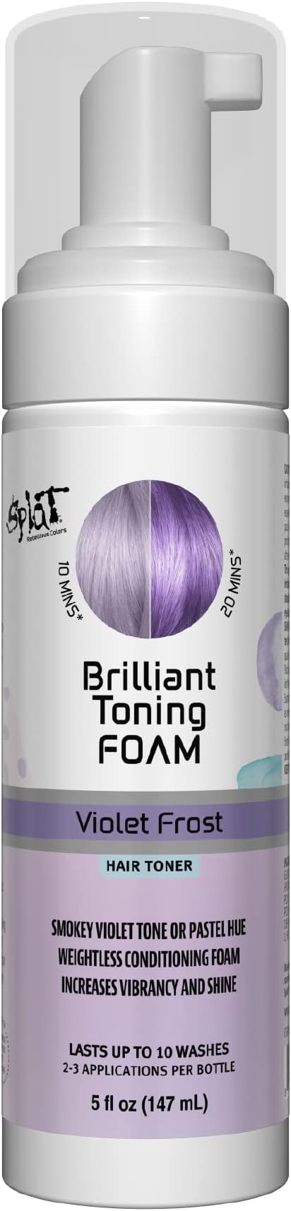 Brilliant Toning Foam, Violet Frost, 5 oz., Hair Toner Lasts Up to 10 Washes, Weightless Conditioning Foam Increases Vibrancy and Shine, Vegan & Cruelty-Free