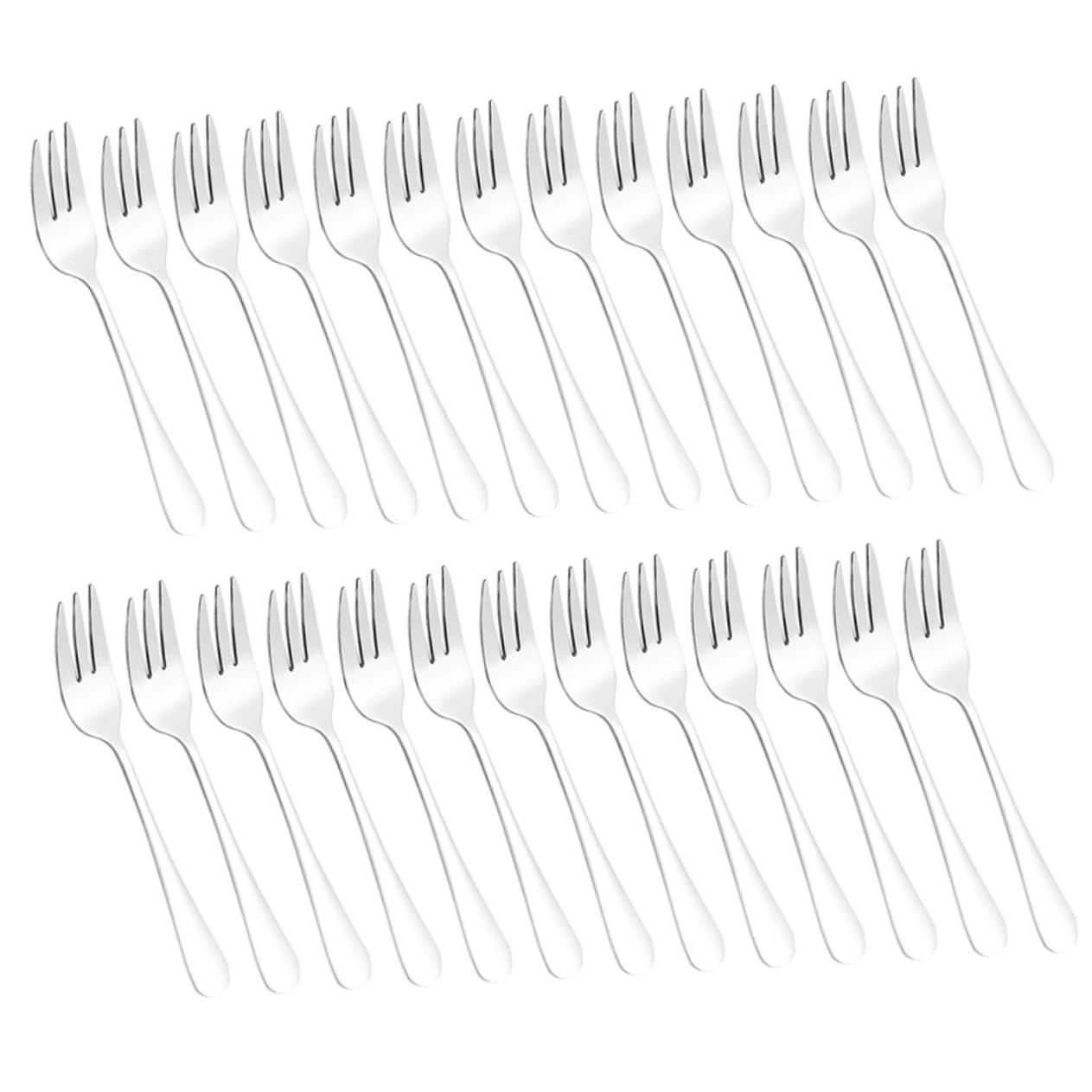 MOLUCKFU 24pcs Stainless Steel Fork Silverware Serving Salad Forks Restaurant Fork Dinner Forks Flatware Fork Convenient Fruit Fork Party Small Fork Mirror Polishing Fork Mixing Fruit Fork