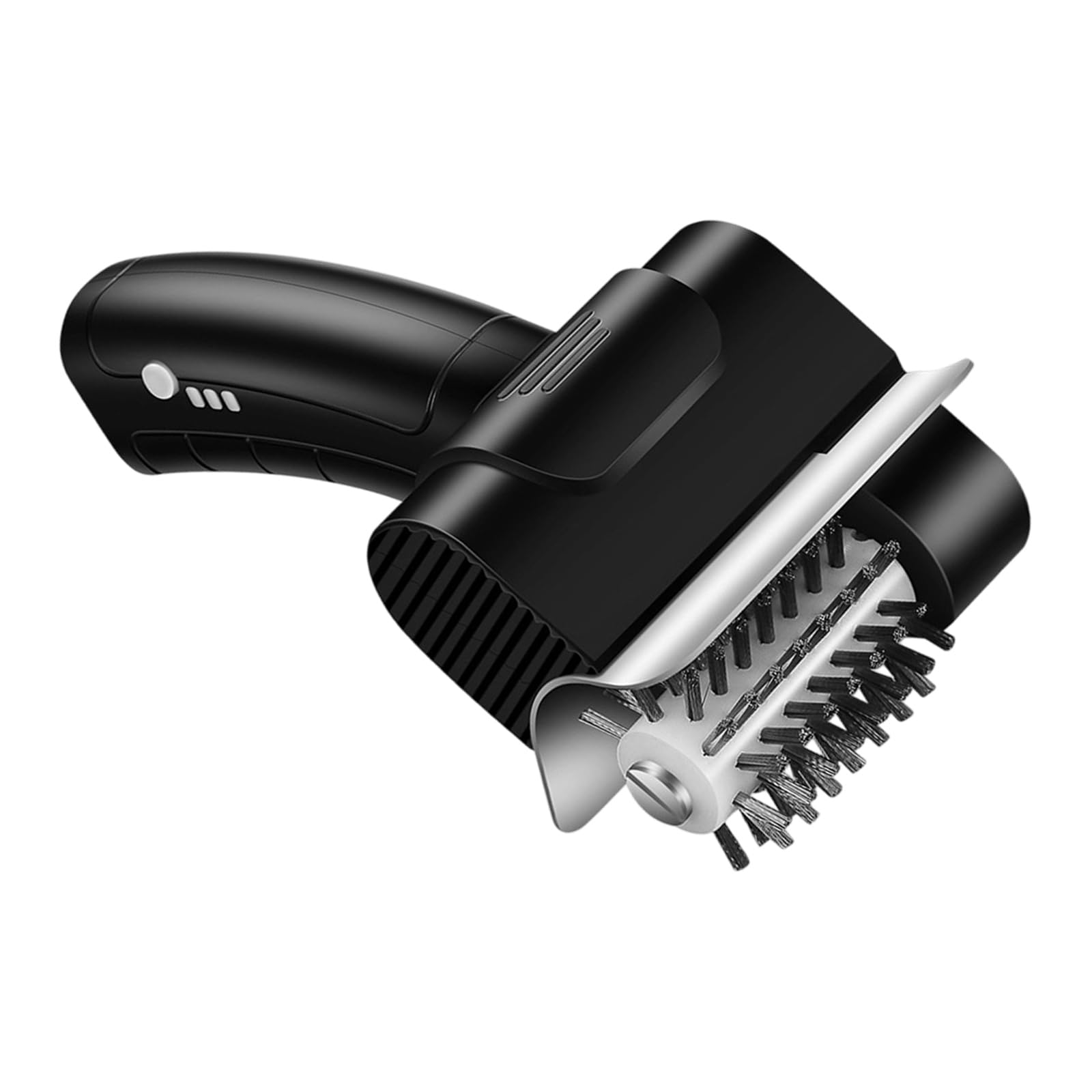 Handheld Grill Brush for Grease Buildup on Grill Grates, Rotating Wire Roller with Scraper Guard for Home Barbecue and Camp Cooking Bbq Grate Scrubber Rotating Wire Roller Scraper Guard Handheld Brush
