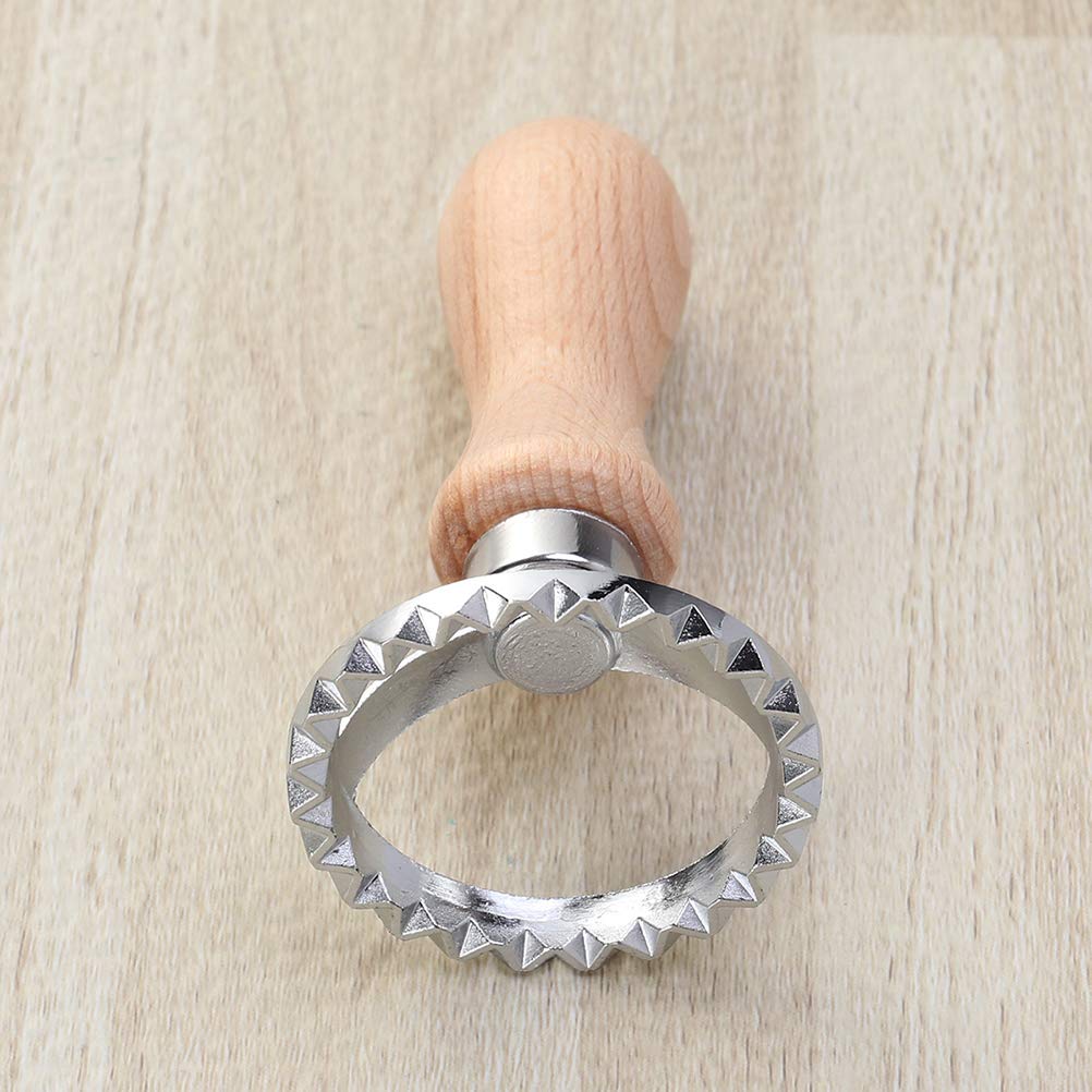 UPKOCH 3pezzi Stampo per Biscotti Acciaio Inossidabile con Manico Legno di Stampi per Torte Biscotti e Pasta Rotondo Piccolo Rotondo Quadrato