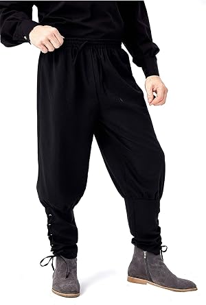 Men Medieval Viking Pants Pirate Renaissance Gothic Suit Pants | Men Medieval Viking Navigator Pirate Cosplay Costume Pants Black Green Brown Renaissance Gothic Pants