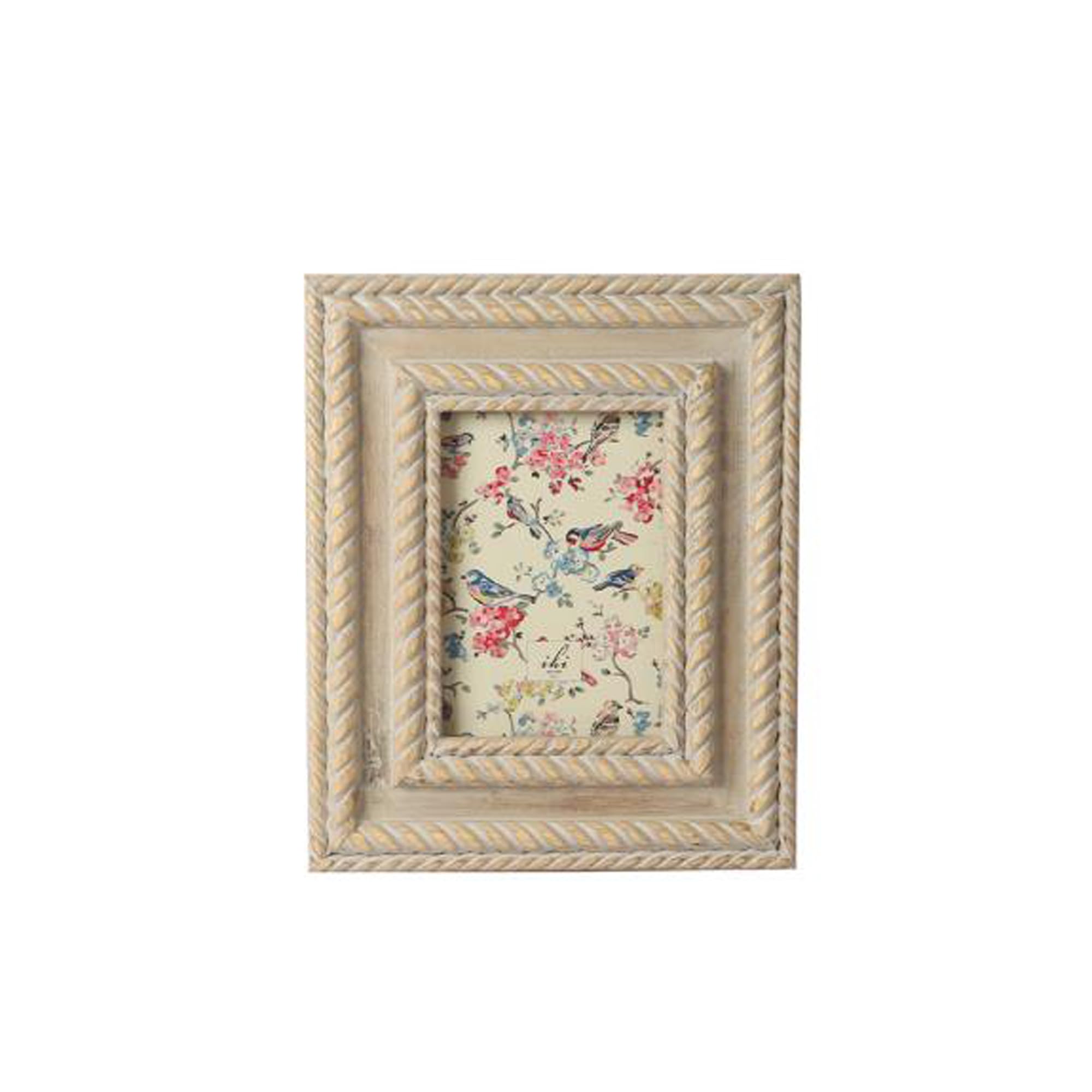 IHI EST. 1986 Rope Carved Grey Wooden Photo Frame, 5 x 7 Inch Picture Frame with Twisted Rope Border Design, Decorative Tabletop Frame for Home Office Décor, Distressed Photo Display