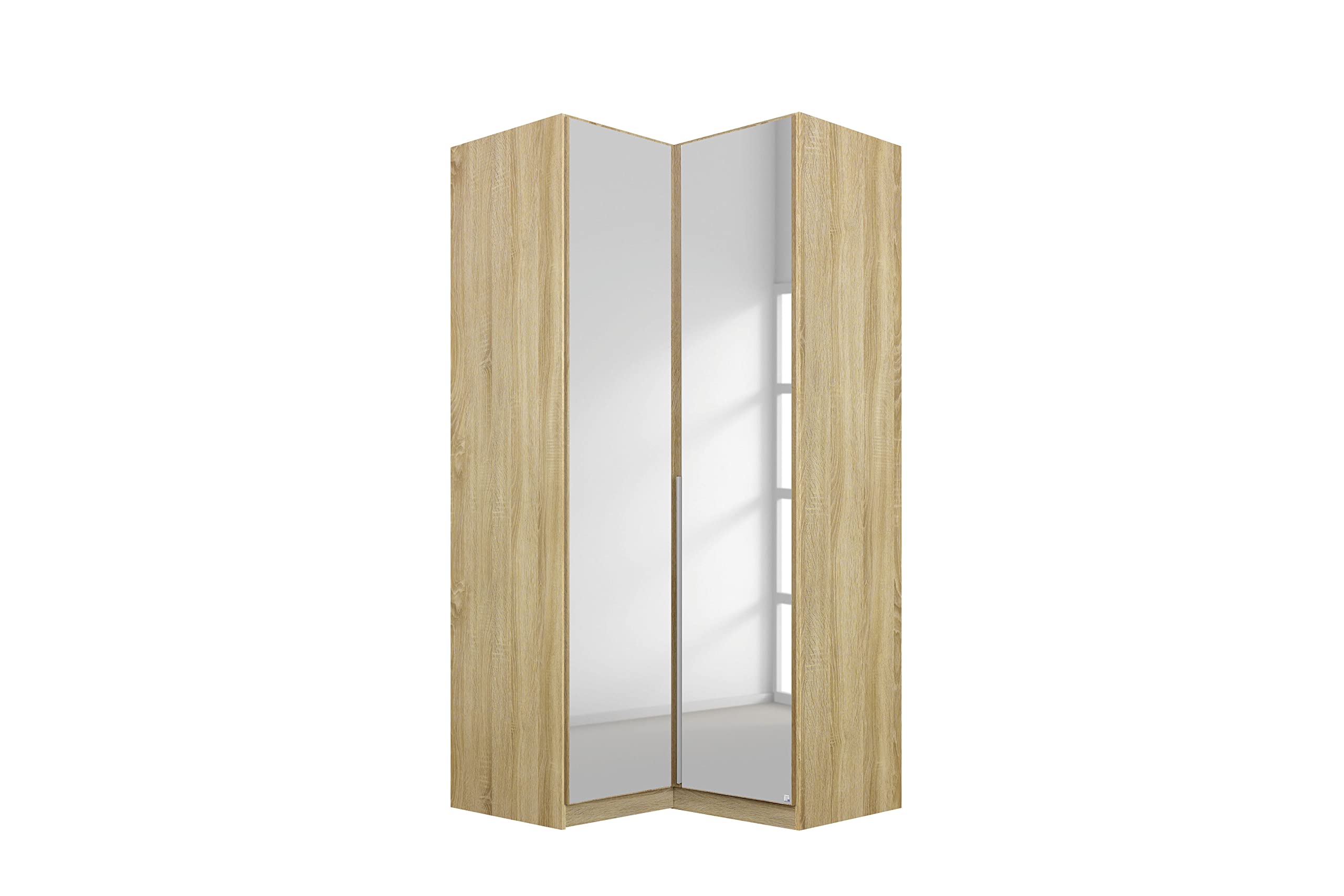 Rauch Möbel Alabama Armoire D'angle En Chêne Sonoma Avec Miroir, 2 Portes, Avec Paquet D