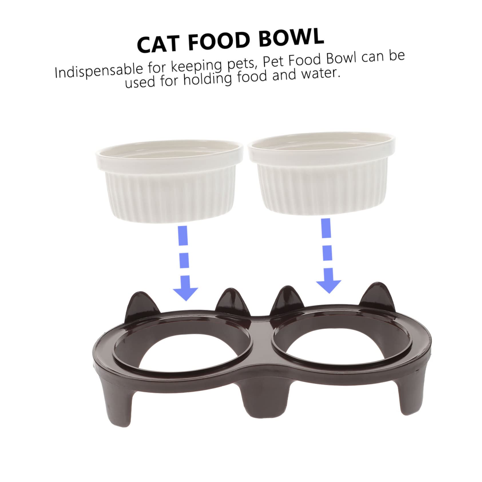 Gamelle Chat Surélevée et Inclinée en Céramique, Lot de 1 Set de Set