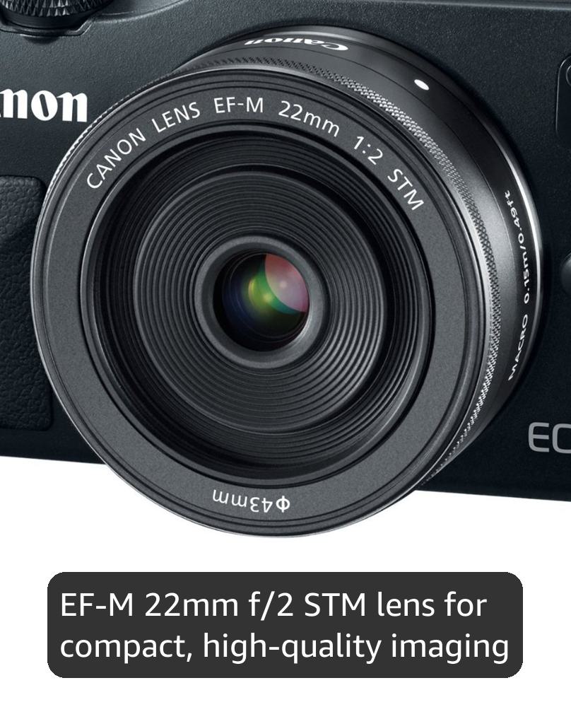 Canon EOS M 18.0 MP Compact Systems Camera with 3.0-Inch LCD and EF-M22 STM Lens Black