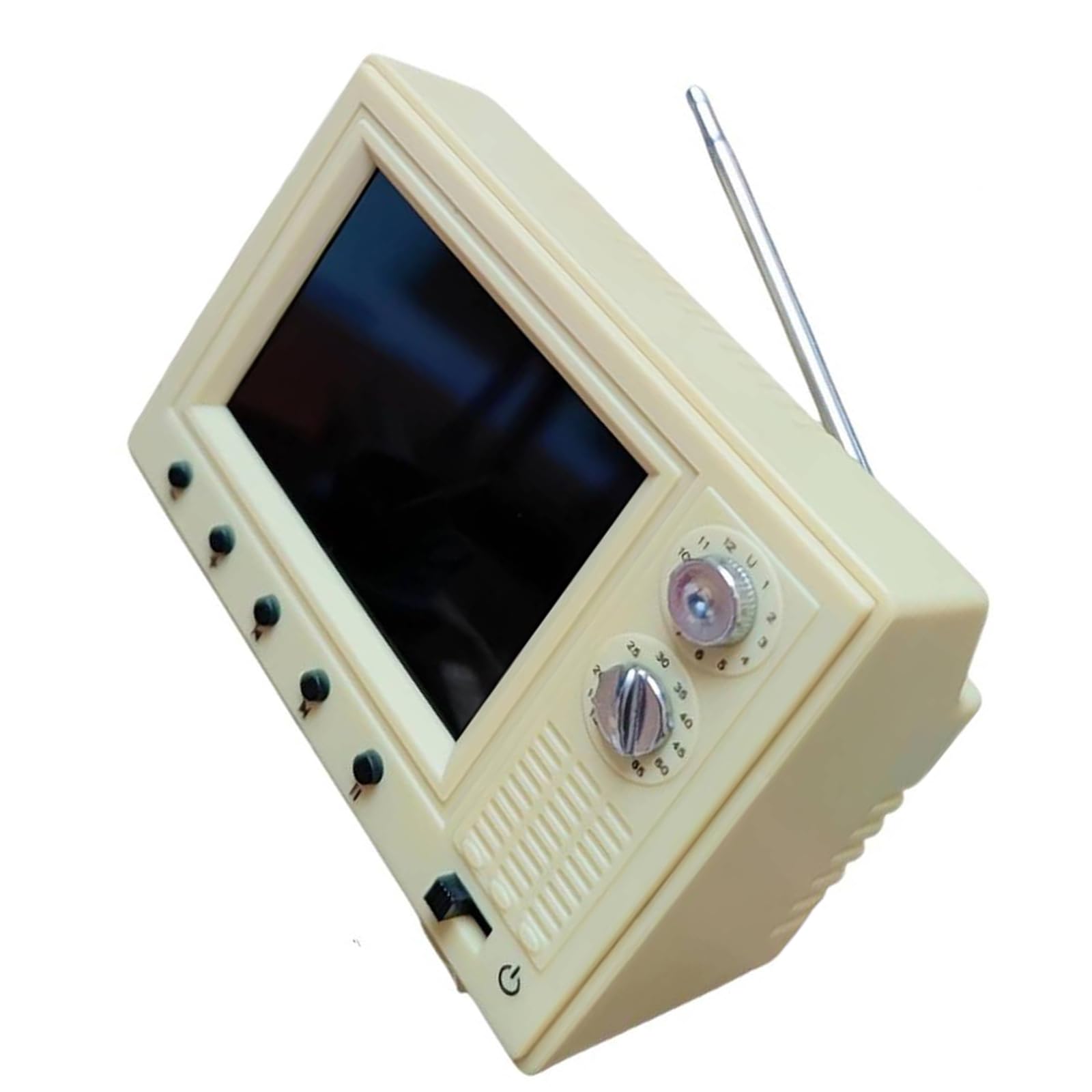 Mini TV a cartoni animati con film nostalgici Mini Retro TV ricaricabile Lettore di cartoni animati leggero tascabile per scene di casa delle bambole e decorazioni da collezione