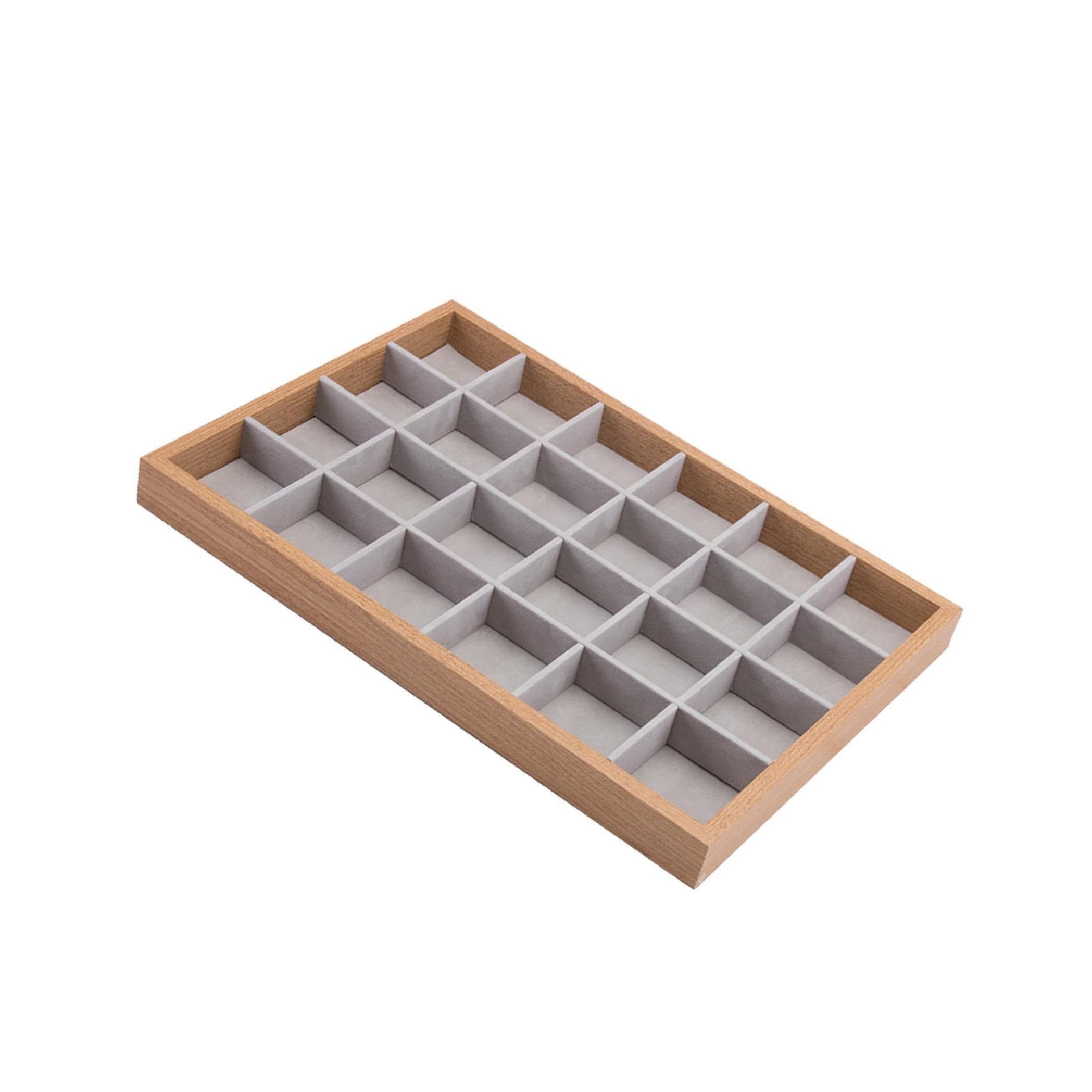 QUXVUIS Chic Jewelry Organizer Storage for Women Ring Tray Earrings Display Drawer Bracelet, 24 Compartments