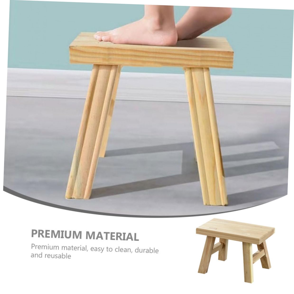 Alipis Kinder Tritthocker Holz 26x13x19cm Lackiert Stabiler Sitzhocker für Haushalt und Wc Leichter Sitzschemel für Kleinkinder und Alltag