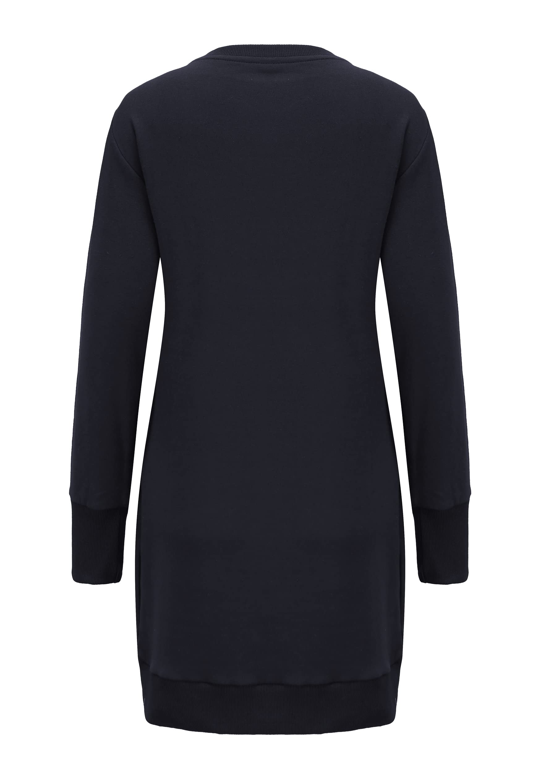 DOTIN Bluza z kapturem dla kobiet Bluzy z długim rękawem Sukienka pulowerowa Długa modna bluza na co dzień Chic Jesień Zima Wiosna