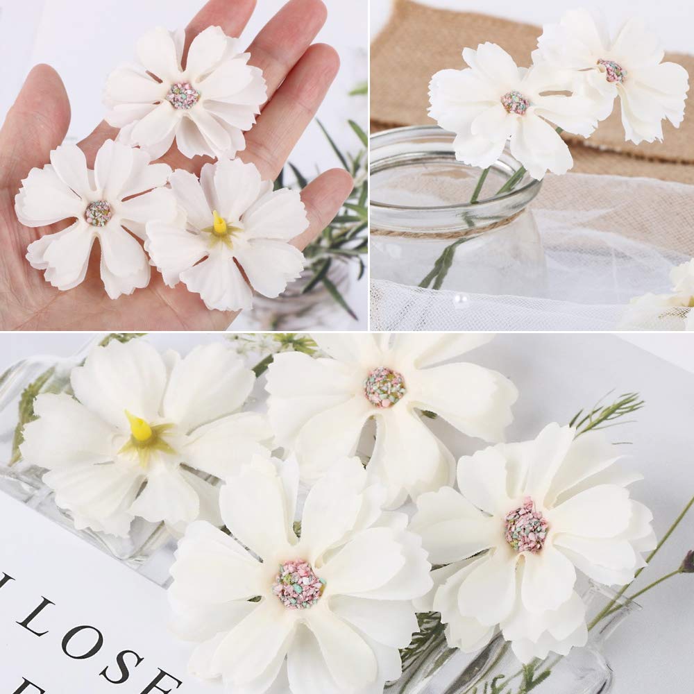 PATIKIL 50 Teste Di Fiori Margherita Artificiali In Seta - Colore Rosa Scuro, Diametro 2 Cm - Per Bouquet Fai Da Te, Decorazioni Matrimonio, Bomboniere E Artigianato