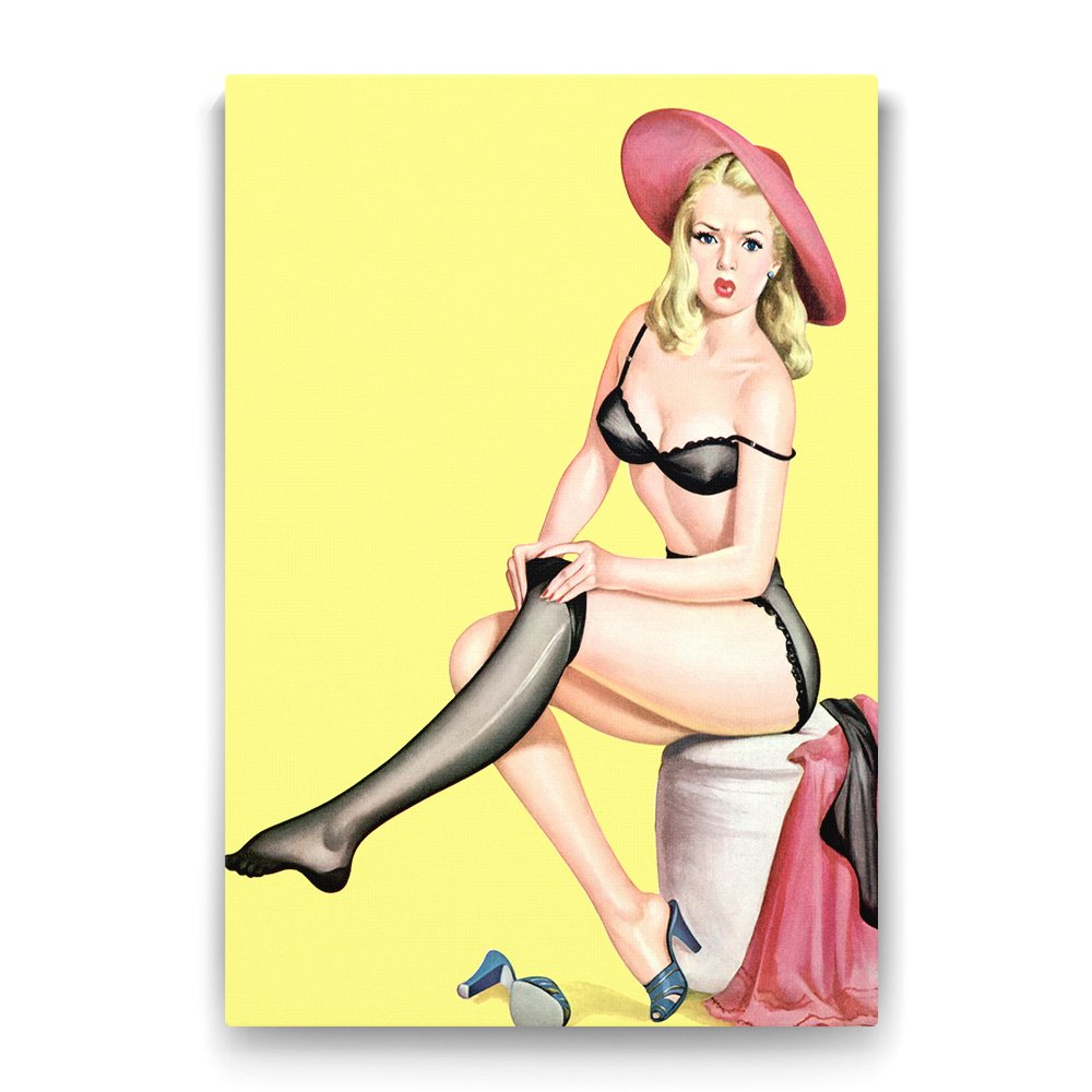 Pin Up Girl Jartiyer Tablosu - 40x60cm