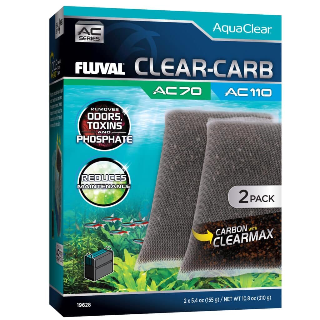 Clear Carbón para Filtro Mochila para Acuario Fluval AquaClear AC70/​AC110, 1 pc