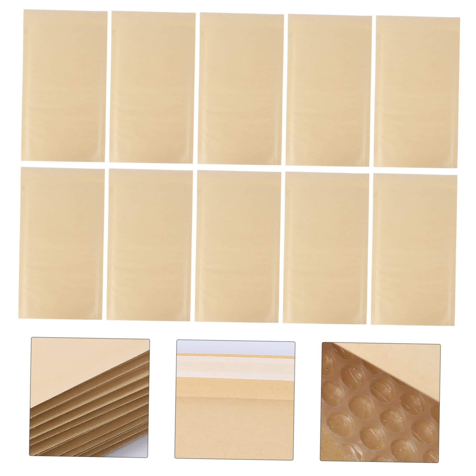 Lot de 25 Enveloppes à Bulles en Kraft Beige Doublure à Bulles pour Protection, Paquet D'emballage en Plastique Amortissants pour Envoi Sécurisé de Colis