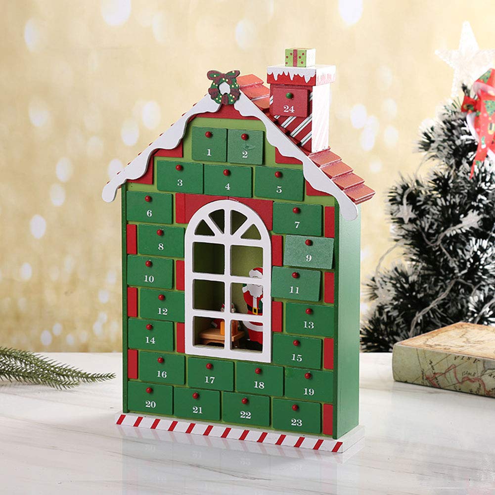 Calendrier De L'Avent En Bois 24 Jours - Père Noël Cheminée à Suspendre - Décoration De Noël Familiale - 5