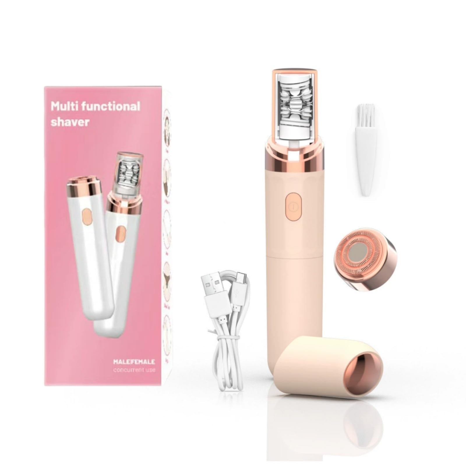 Xandora EpilSmooth⎪Épilateur visage Épilateur visage 2 en 1 USB rechargeable avec lumière LED intégrée pour épilation précise des sourcils, lèvres et zones sensibles, léger et portable