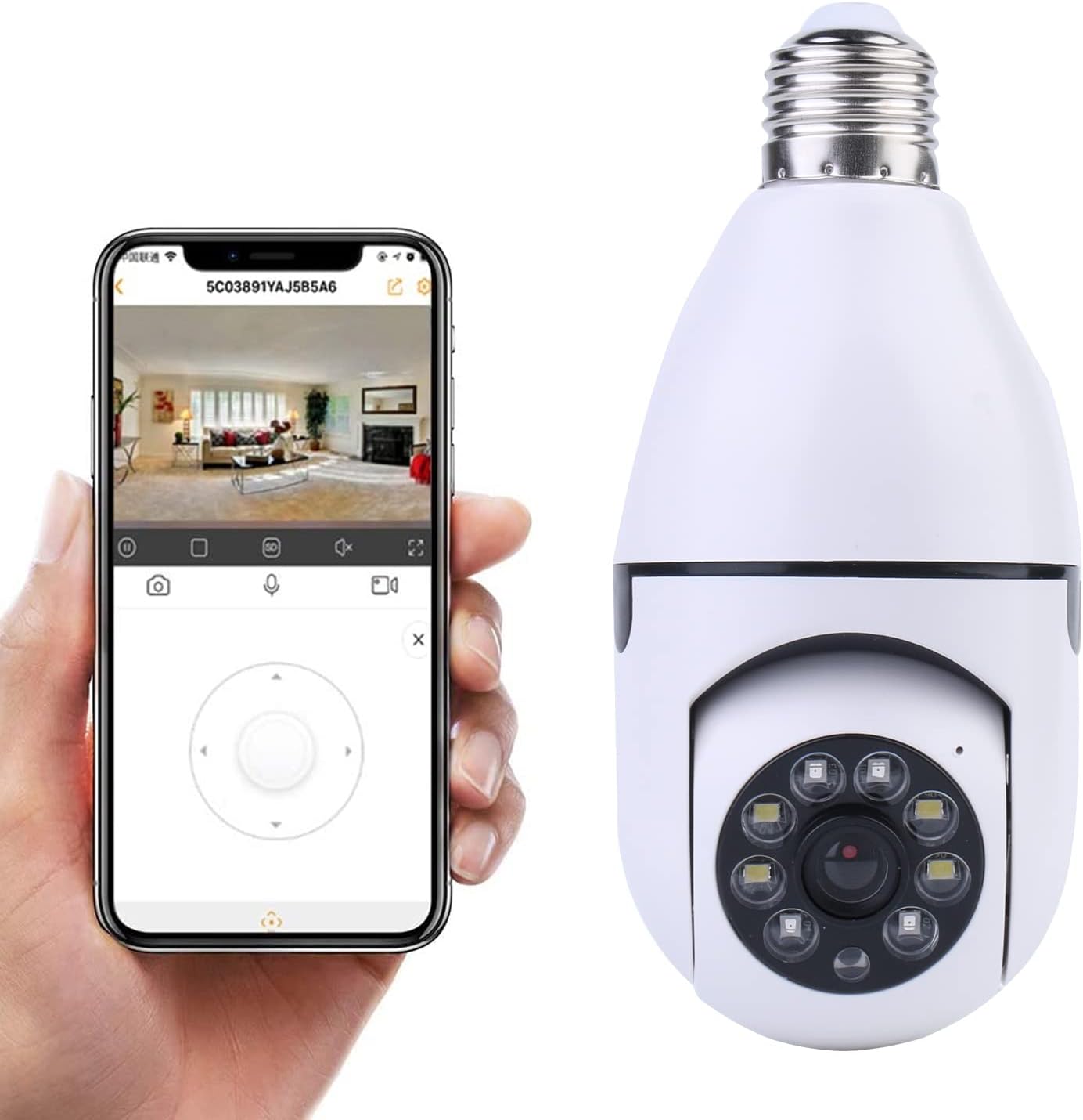 HPX WiFi Light Bulb Camera Security 360 Degree Outdoor