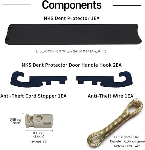 Miniatura 6 de NKS - Protector de abolladuras para puerta de automóvil, no magnético, extraíble para borde de puerta y protección de parachoques