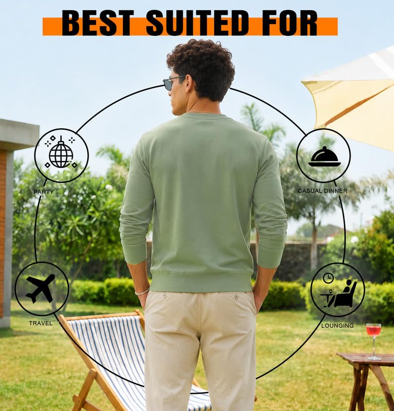 Image of Sleepynuts Men's Full Sleeve Round Neck Fleece Sweatshirt