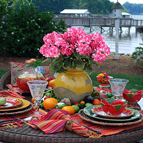 Cisdueo 2 Pcs Artificial Geraniums Outdoor Silk Flowers Pink Artificial Geranium Bush Faux Flowers Geraniums For Floral Home Decor Indoor Garden Patio Grave Cemetary Vase Table Centerpiece #TOP2