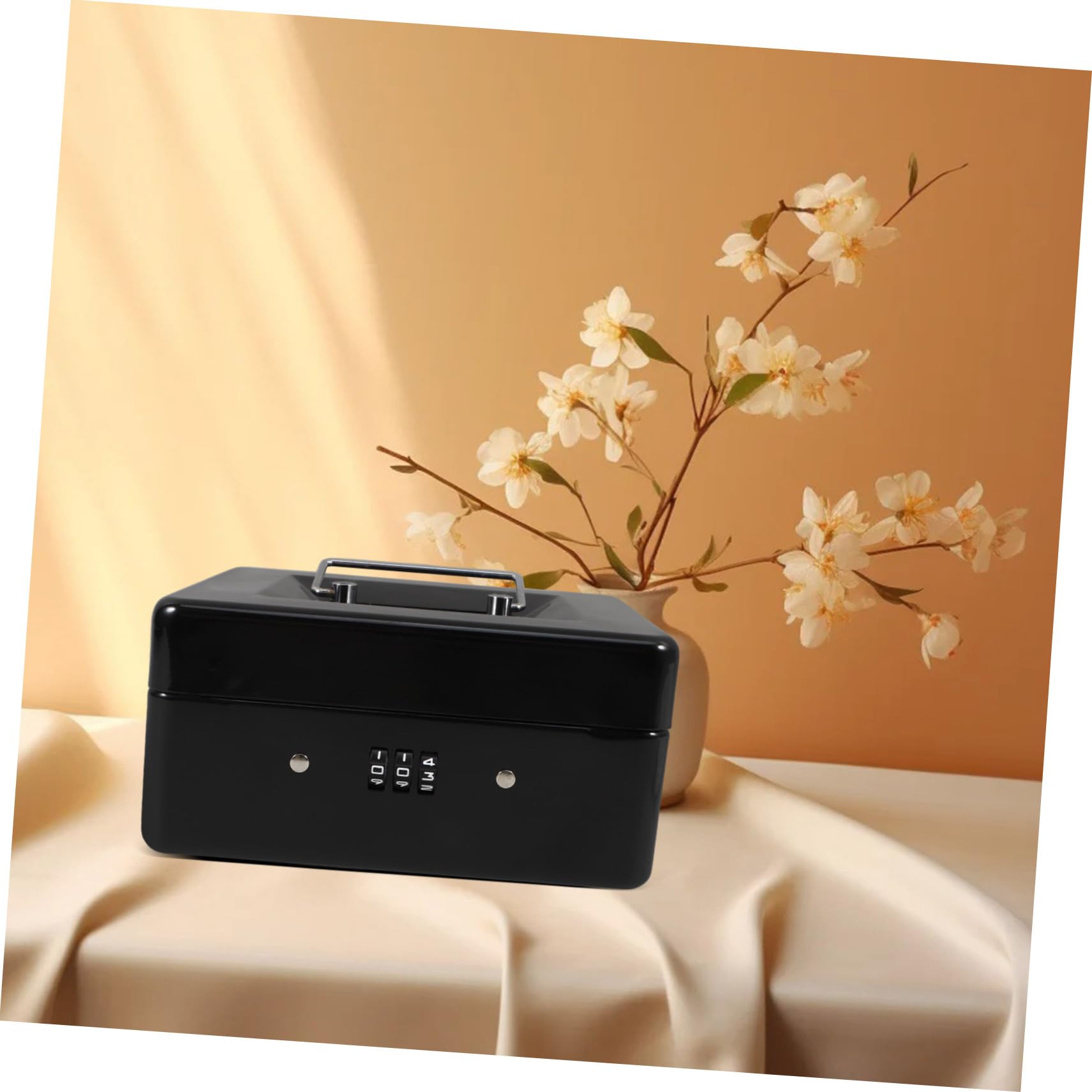 Angoily Boîte De Rangement Sécurisée Avec Cadenas à Code Organisateur De Liquidités Métal Portable Coffre De Pour Documents Et Valeurs Petit Modèle Pour Maison Et Bureau