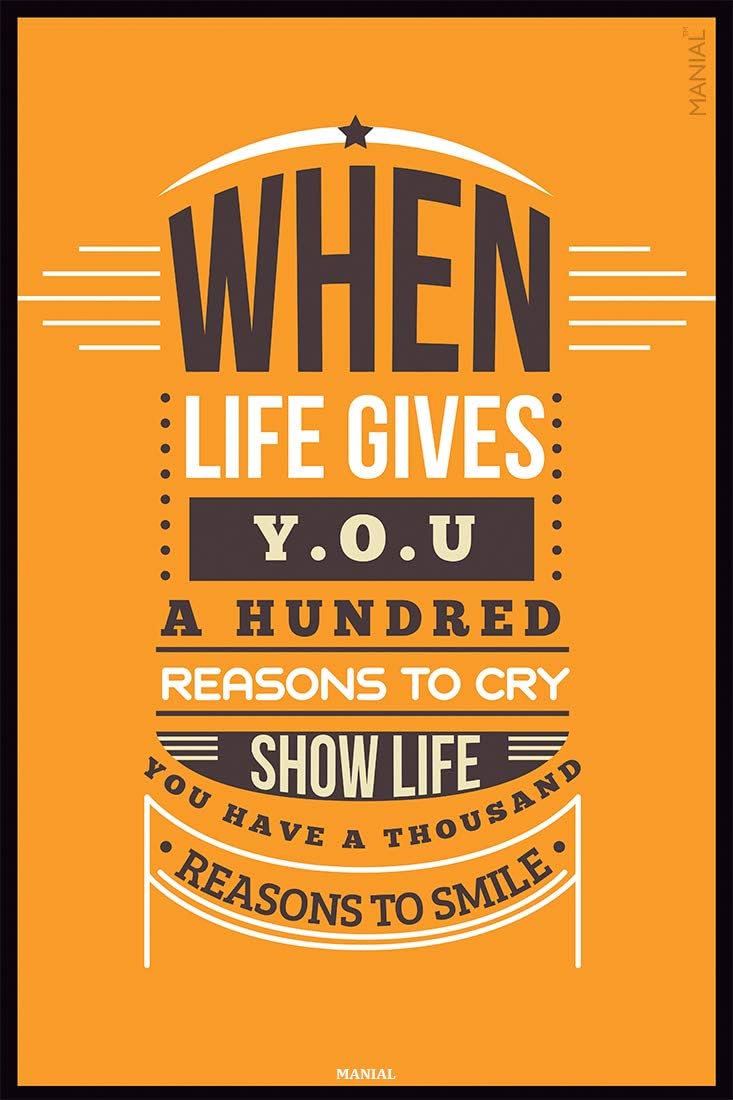 MANIAL Motivational Reason for Happy Life | Motivational Poster | Poster for Room & Office | HD Wall Poster (12x18-Inches, 300GSM Thick Paper, Gloss Laminated, Multicolour)